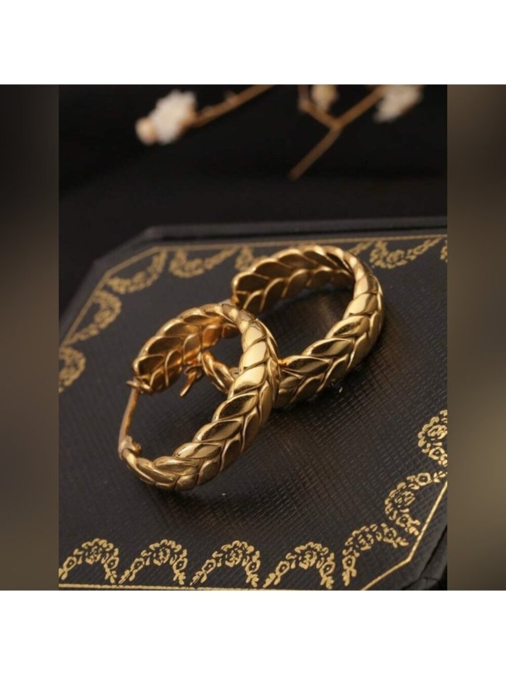 Gold Plated Stainless Steel Braided Hoop Earrings